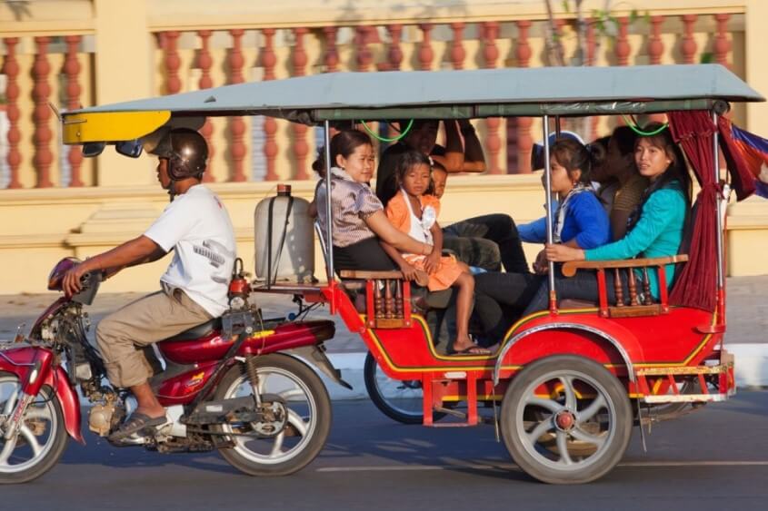 Kambodscha Reiseroute - Fahrten mit dem Tuktuk