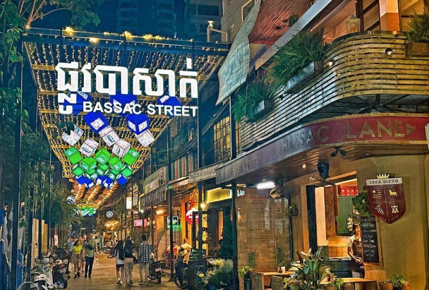 Die Bassac Lane in Phnom Penh